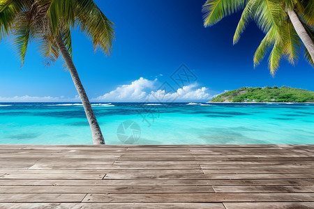 棕榈树海滩背景图片