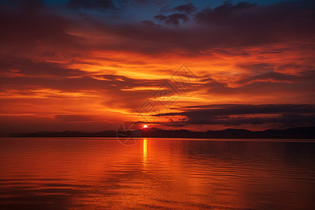 海上的夕阳背景图片