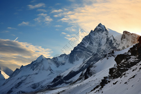 日升月落雪山上的日升背景