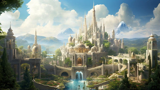 梦幻的宫殿背景图片