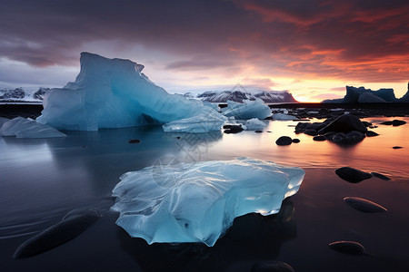 海边浮冰背景图片