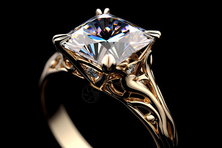 方形的戒指精美的珠宝高清图片