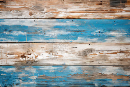 钉子绕画素材蓝色褐色的木板背景