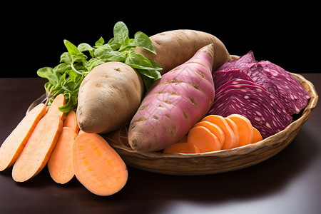 丰收的红薯蔬菜图片