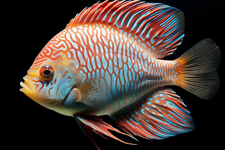 红蓝色斑纹鱼背景图片