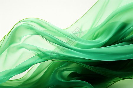 绿色漂浮丝带绿意盎然的丝滑飘带设计图片