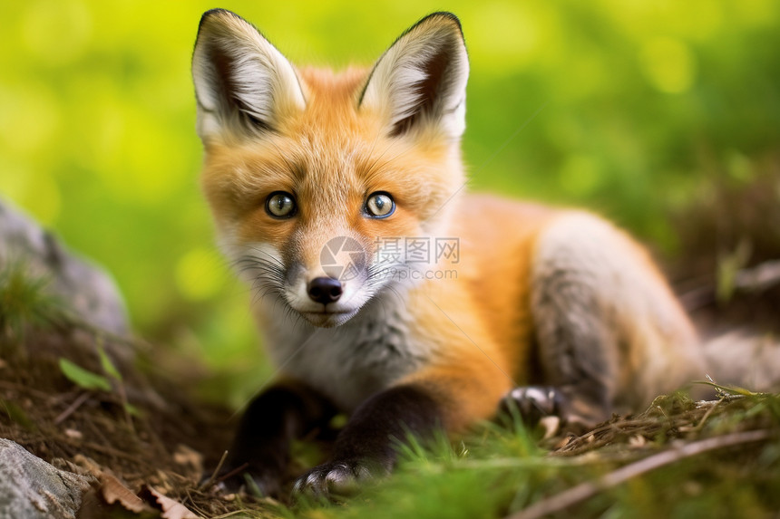 热带雨林中的小狐狸图片