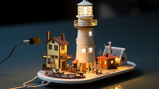 复古燃油灯燃油灯塔的模型设计图片