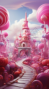 粉色的城堡图片