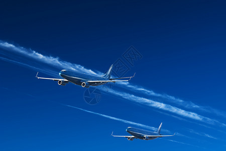 蓝天上的飞机高速行驶的飞机设计图片