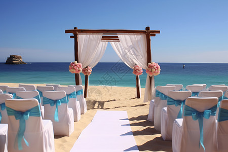 温馨海滩婚礼背景图片