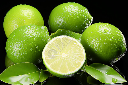 绿色的柠檬图片