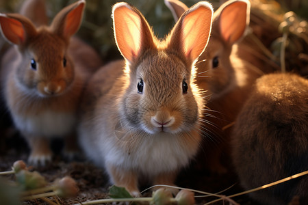 一群可爱兔子一群可爱的兔子背景