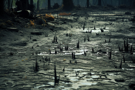 污染之源荒芜的沼泽之地背景