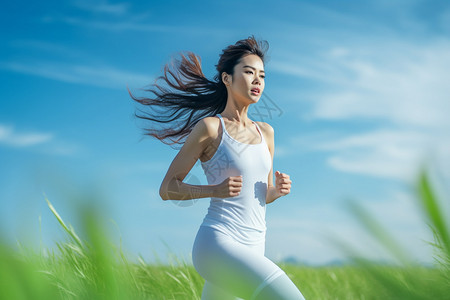 跑步的女生背景图片