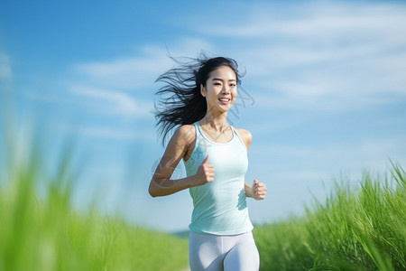 运动的女生图片