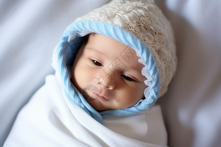 婴儿毛毯一个可爱的新生婴儿背景