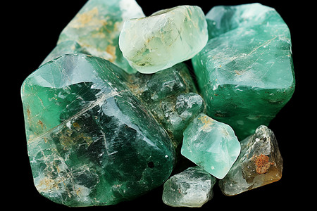 原石绿色水晶背景