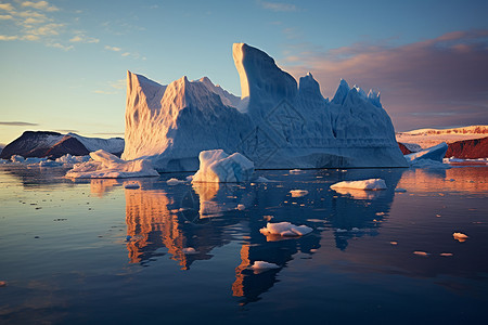 北极融化巨大冰山背景