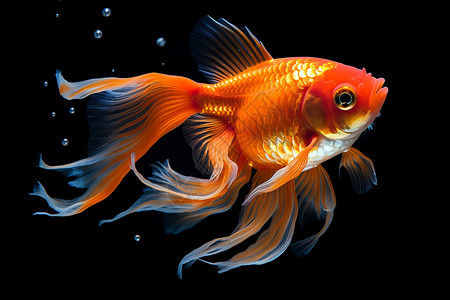 金鱼水下游动的壁画图片