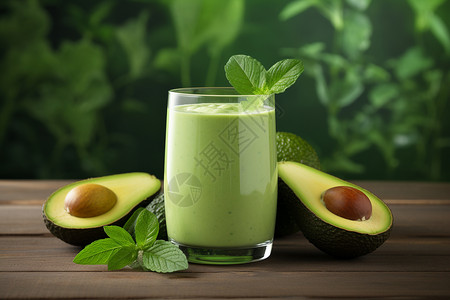 绿色健康的果汁图片