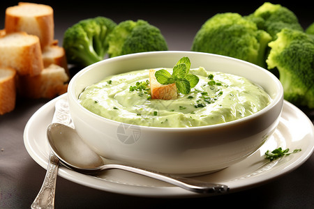 绿色素食浓汤图片
