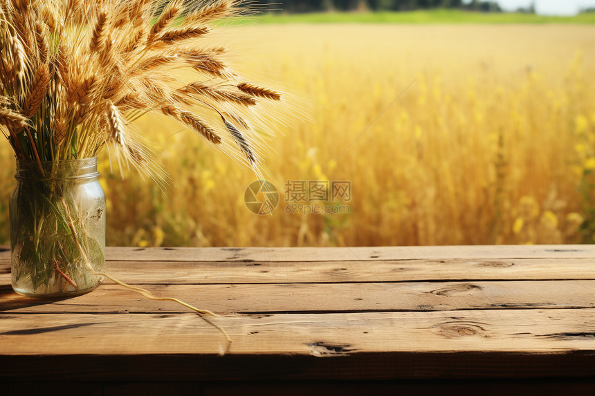 桌子上的小麦图片