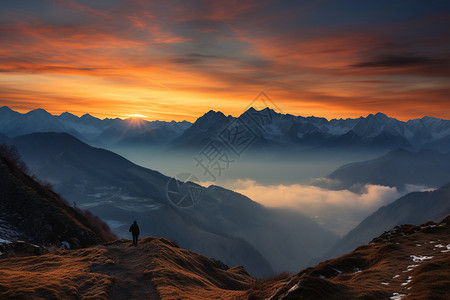 雄伟山峰背景图片