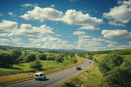 乡村行驶乡村道路上行驶的汽车背景