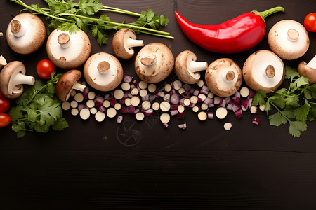 新鲜蘑菇的集合图片