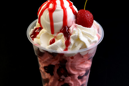 甜蜜的草莓冰淇淋图片