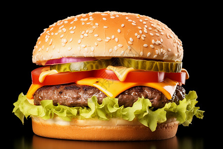 双层汉堡背景图片