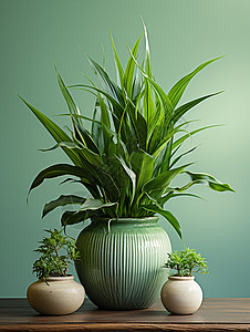 清新自然绿植装饰背景图片