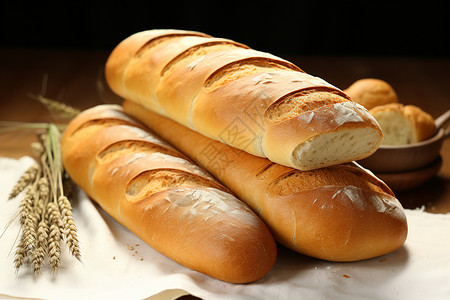 健康传统的法式面包高清图片