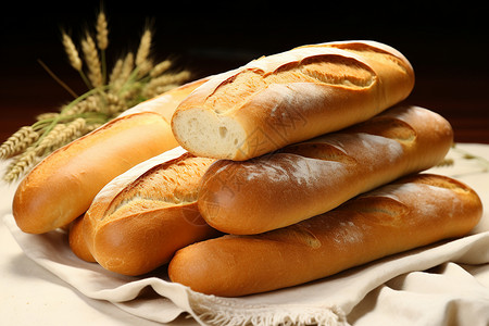 法式夹心面包法棍面包背景