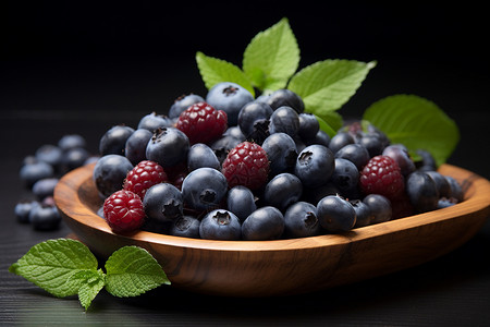 蓝莓和薄荷叶图片