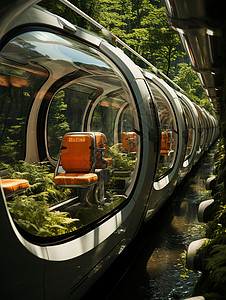 森林中的铁轨阳光之旅设计图片