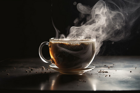 热气腾腾的咖啡高清图片