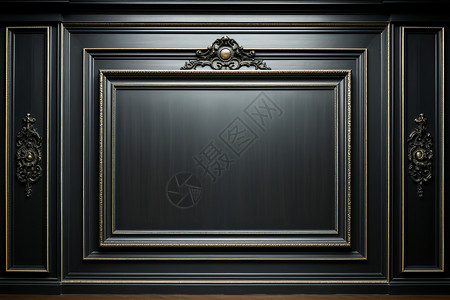 古典雅致黑金画框图片