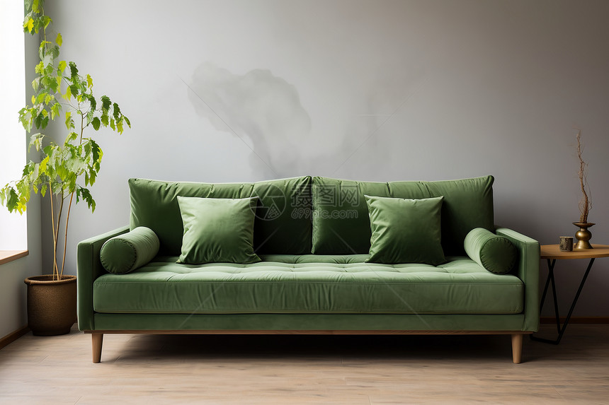 现代简约绿色沙发图片