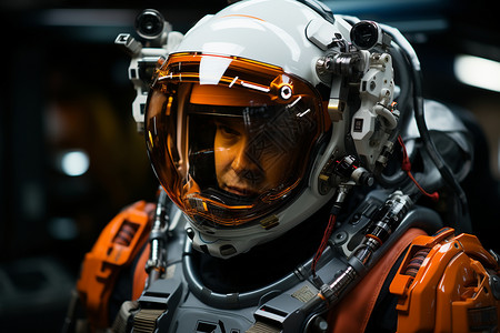 飞行途中火星途中的宇航员背景