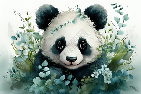 草地上的的熊猫图片