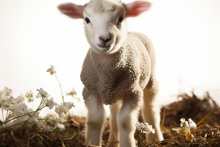 刚出生的羔羊图片