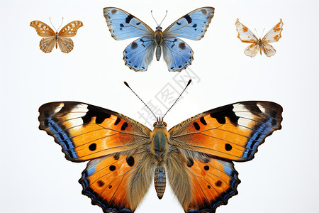 动植物标本美丽的蝴蝶插画