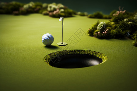 高尔夫球洞背景图片