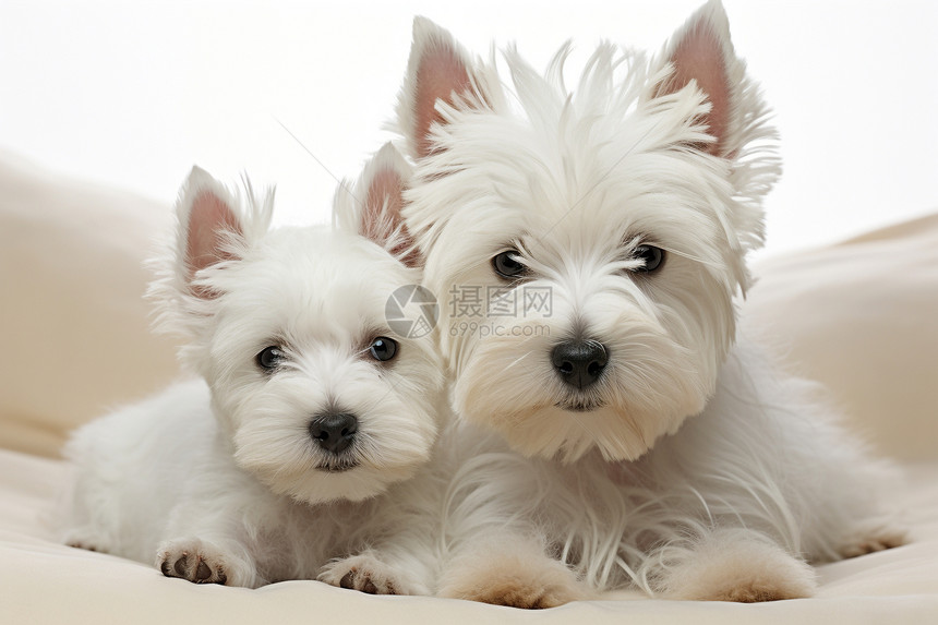 两只小白狗图片