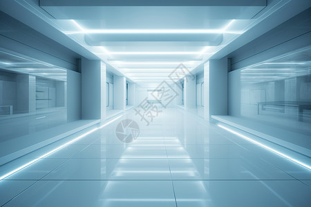 空荡荡的房间白色光线庭院空间设计图片