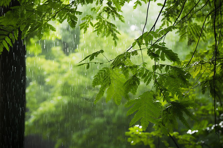 下雨的郊外背景图片