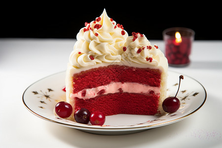 美味的红丝绒蛋糕图片