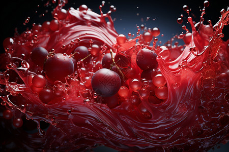 红酒溅射：充满活力和迷人的特写图像，展现旋转的液滴和繁复质感，柔和而弥散的光线中沐浴。背景图片